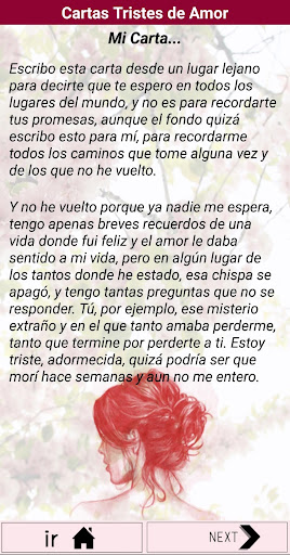 Android application Cartas Tristes de Amor screenshort