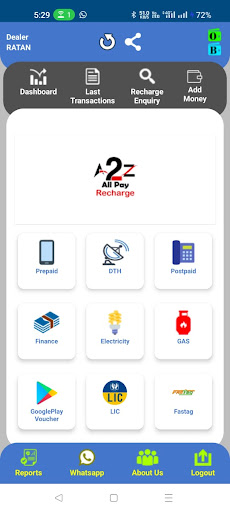 Android application a2zepay screenshort
