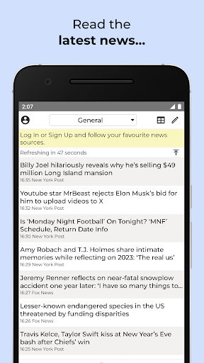 Android application Newsourcy screenshort