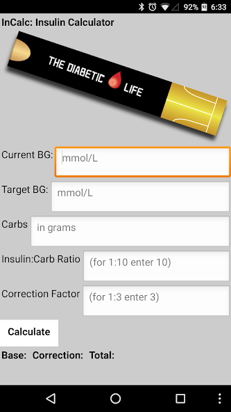 Captura 2 InCalc: Insulin Calculator android