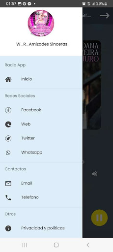 Android application Web Radio Amizades Sinceras screenshort