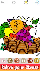 Fruits Color by Number Book