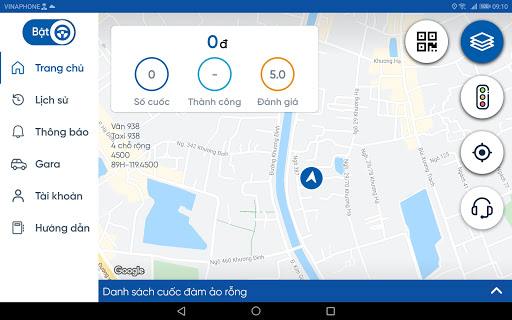 Android application VNTaxi Tablet - Lái xe screenshort