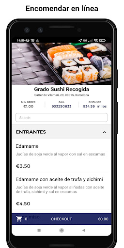 Android application Grado Sushi screenshort