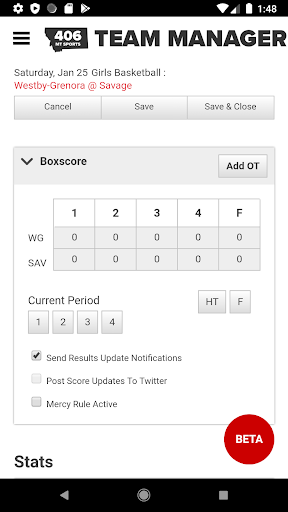 406 Sports Team Manager Screen 3
