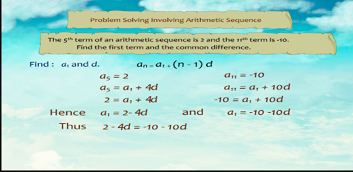 Android application Solve Prob Arithmetic Sequence screenshort