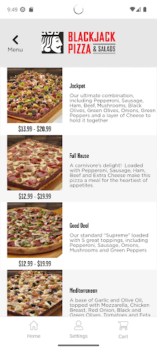 Screenshot of Blackjack Pizza