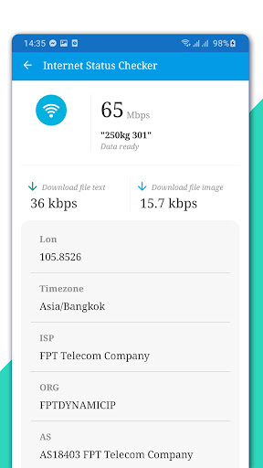 Wi-Fi internet speed analyzer Screen 2