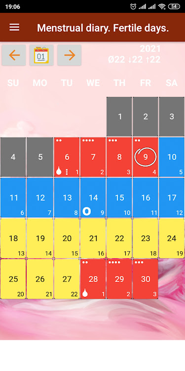 Menstrual diary. Fertile days. - 1.0 - (Android)