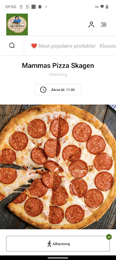 Android application Mammas Pizza Skagen DK screenshort