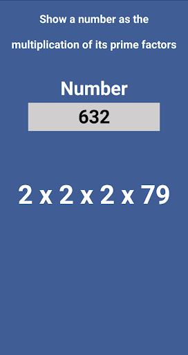 Prime factors of a number Screen 2