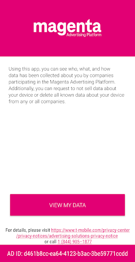 Android application Magenta Ad Platform Choices screenshort