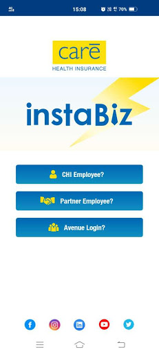 Android application instaBiz screenshort