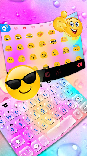 Colorful Water Drops Keyboard Screen 3
