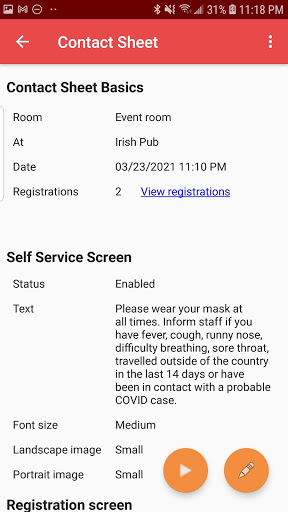 Free visitor list, event and g Screen 2