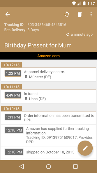 Deliveries Package Tracker banner