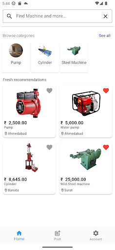 Android application MachinesInStock screenshort