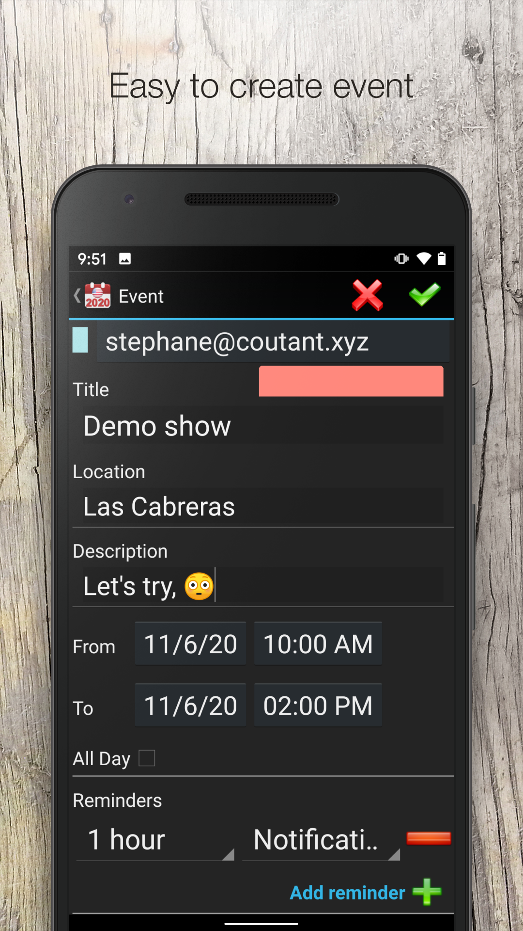 Android application Calendar 2022 : agenda screenshort
