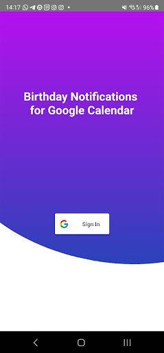 Android application Birthday Notifications screenshort