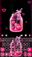 screenshot of Pink Love Neon Keyboard Theme