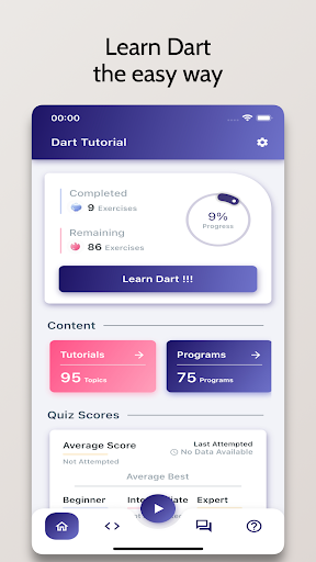 Android application Dart Tutorial - Simplified screenshort