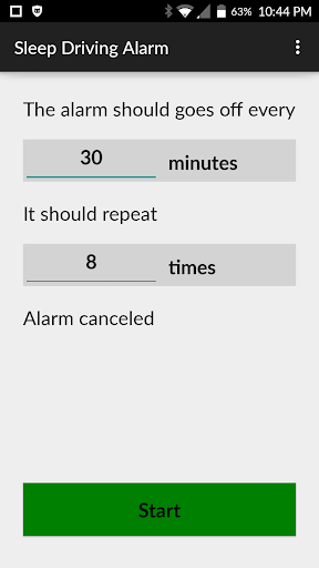 Sleep Driving Alarm Screen 2