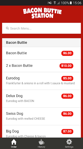 Android application Bacon Buttie Station screenshort