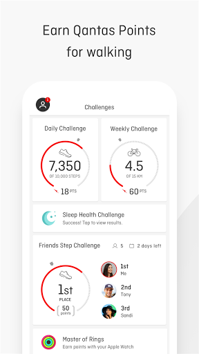 Android application Qantas Wellbeing screenshort