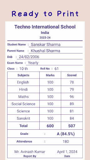 Report Card Maker Screen 2