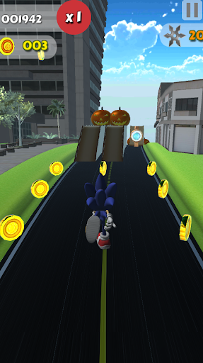 Android application Blue Hedgehog Dash Runner screenshort