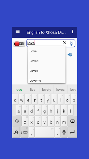 English to Xhosa Dictionary Screen 3