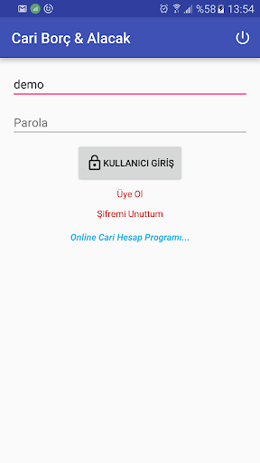Android application Current running account screenshort
