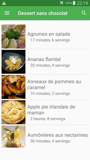 Dessert sans chocolat avec calories recettes.