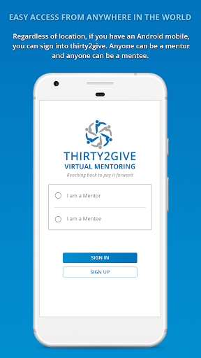 Android application Thirty2give Mentor, Mentee App screenshort