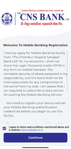 Android application CNS Bank Mobile App screenshort