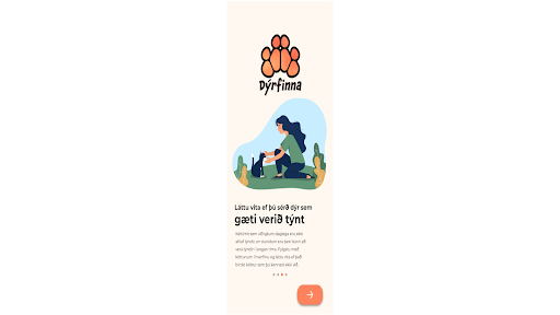 Android application Dýrfinna screenshort