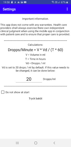 Infusion Drip Rate Assistant Screen 2