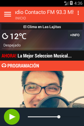Android application Fm Contacto 93.3 Las Lajitas - screenshort