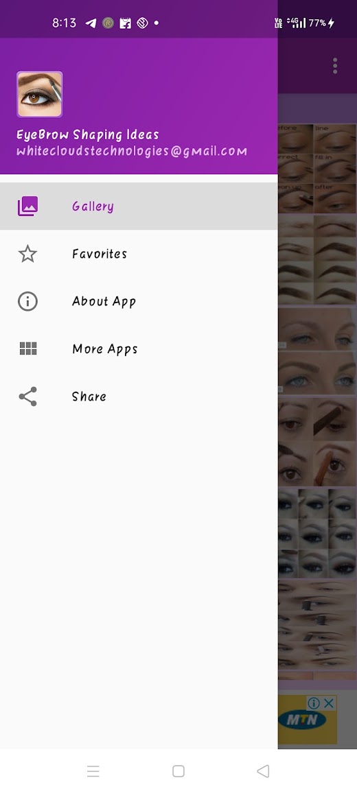 Android application Eyebrow Shaping Ideas Gallery screenshot
