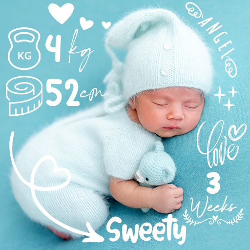 Baby photo stickers logo