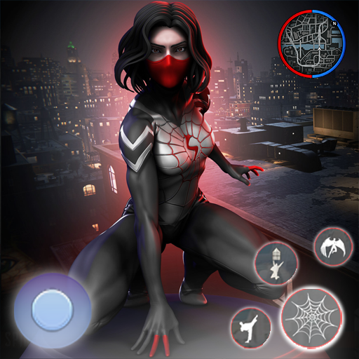 Rope Hero : Black Spider Girl