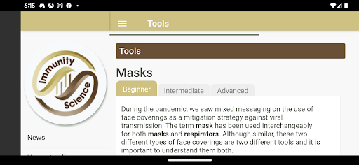 Android application Immunity Science screenshort