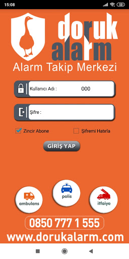 Android application Doruk Alarm Sinyal Takibi screenshort