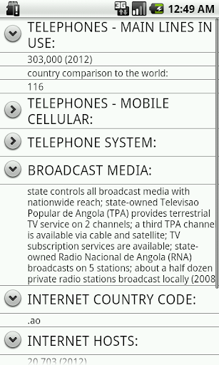 Android application Angola Facts screenshort