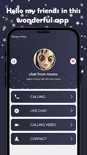 Android application momofake call chat screenshort