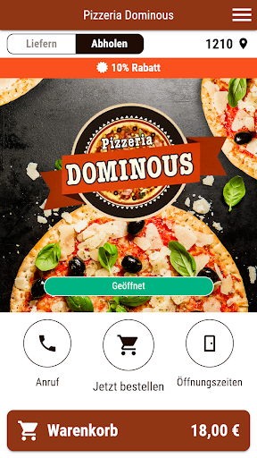 Android application Pizzeria Dominous screenshort
