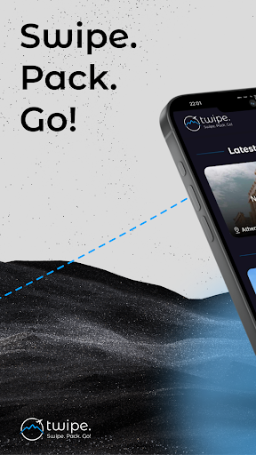 Android application Twipe · Swipe, Pack, Go! screenshort
