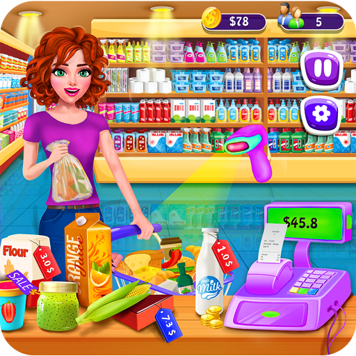 Girl Cashier -Grocery Shopping  Icon
