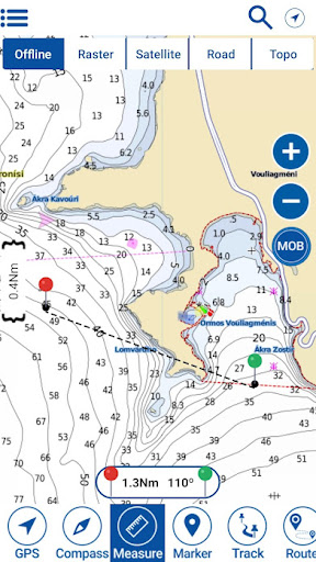Android application Aegean Sea Offline GPS Charts screenshort