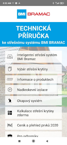 Android application BMI BRAMAC CZ screenshort